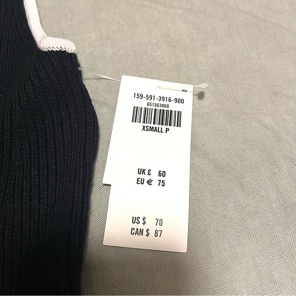 Abercrombie & Fitch Black & White Ribbed Knit Dress | Size XSP | NWT - Picture 4 of 9